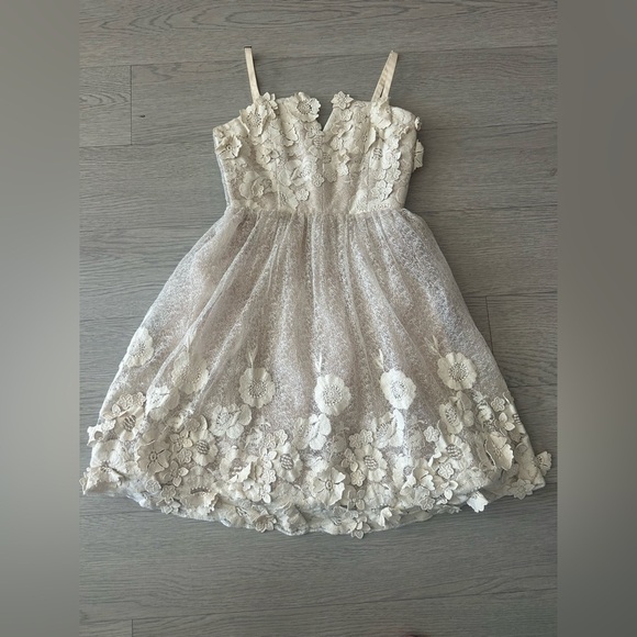 Alice+Olivia Deborah Bustier Floral Applique Mini Dress Size 0 - Picture 2 of 6